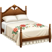 Vintage bed with flower design sticker