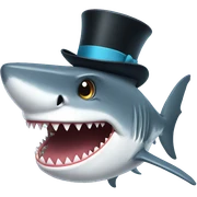 Shark with a top hat sticker