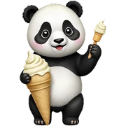 Panda eating ice cream sticker
