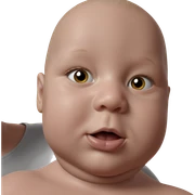 bald boy portrait close up sticker