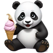 Panda eating ice cream sticker