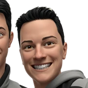 grinning boys in black hair sticker