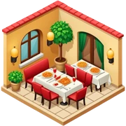 Italian restaurant isometric romantic  sticker
