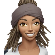 smiling girl with dreadlocks sticker
