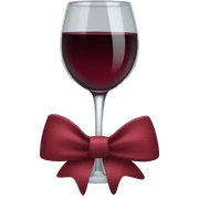 Red wine bow sticker