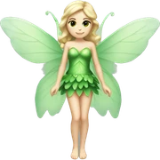 caucasian christmas fairy full body with two wings and green eyes sticker