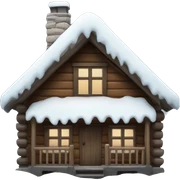 snowy cabin sticker