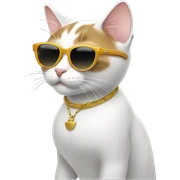 Cat with sunglasses sticker