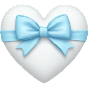 White heart with baby blue bow  sticker