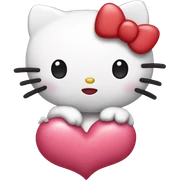 hello kitty with heart sticker