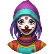 Clown ninja girl portrait sticker