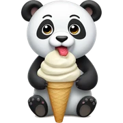 Panda eating ice cream sticker