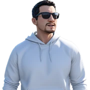 muscular boy in white hoodie sticker