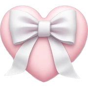 Pastel pink heart with white bow sticker