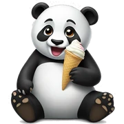 Panda eating ice cream sticker