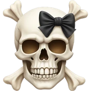 Skull with bow sticker