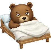 Bear in a bed sticker