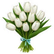 white tulip bouquet  sticker