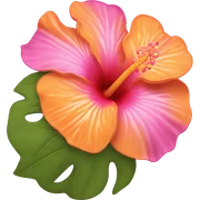 Orange and pink hibiscud sticker