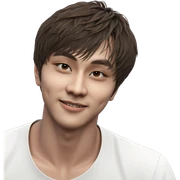 beach portrait of brown-haired boy sticker