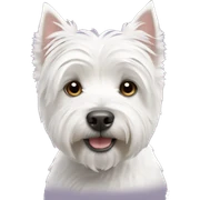 west highland white terrier with white hearts sticker