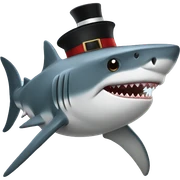 Shark with a top hat sticker