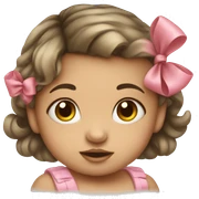 Baby girl with bow sticker