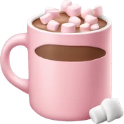 Light Pink mug of hot chocolate with marshmallows  sticker