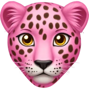 A pink leopard with golden eyes and fur sticker
