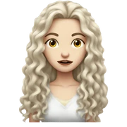 pale skin girl with long curly hair and long eyelashes looking mad sticker