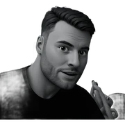 monochrome portrait of mature male sticker