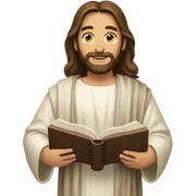jesus holding bible sticker