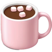 Light Pink mug of hot chocolate with marshmallows  sticker