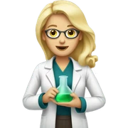 Blonde Women scientist holding flask sticker