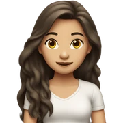 Mulat Girl with long hair, she is brunette  sticker