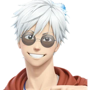 smiling gojou satoru outside sticker
