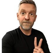 male with beard in black shirt sticker
