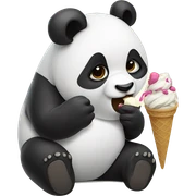 Panda eating ice cream sticker