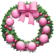 Pink Christmas wreath sticker