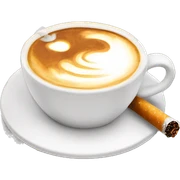Cappuccino and cigarette sticker