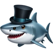Shark with a top hat sticker