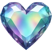 Iridescent diamond heart sticker