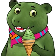 Panda eating ice cream sticker