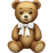 teddy bear with white bow sticker