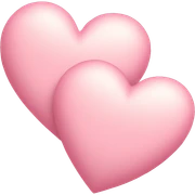 two pastel pink hearts sticker