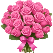 huge bouquet of pink roses with a ribbon  sticker