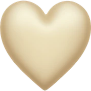 Cream colored heart sticker