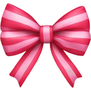 Pink and red striped bow sticker