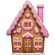 A pink gingerbread house sticker