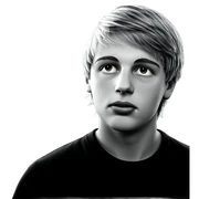 monochrome portrait of a boy sticker